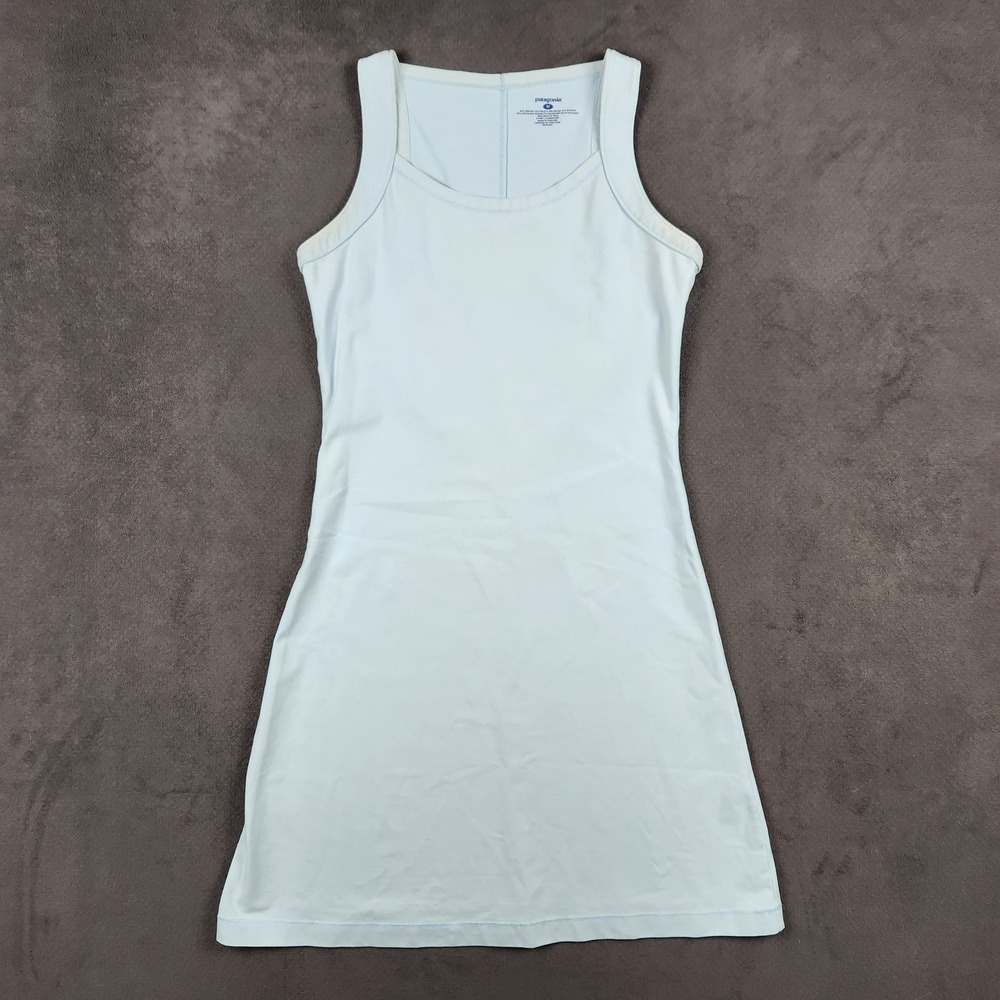 Vintage Patagonia Vitaliti Dress Womens Medium Blue Strappy Organic Cotton Blend - Picture 1 of 7